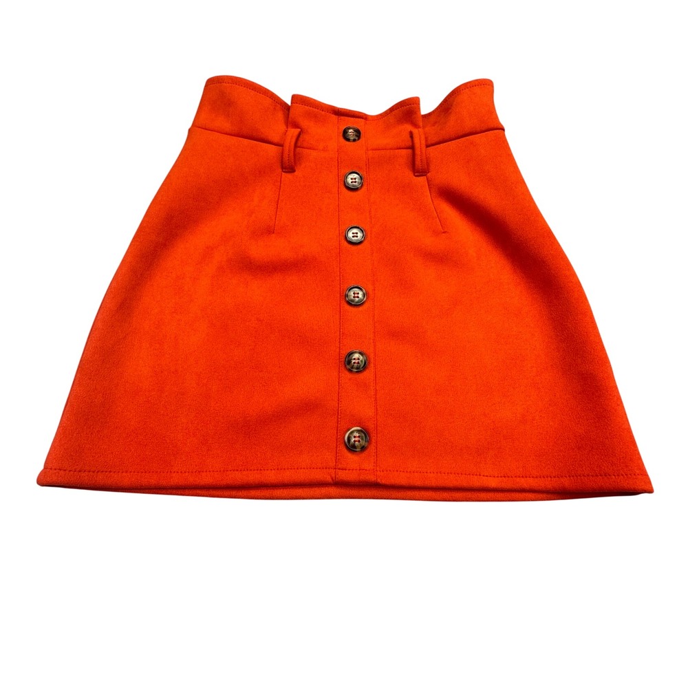 Vestidos Skirt Women's Medium Valentines Day Red Button Front A-Line Mini Preppy
